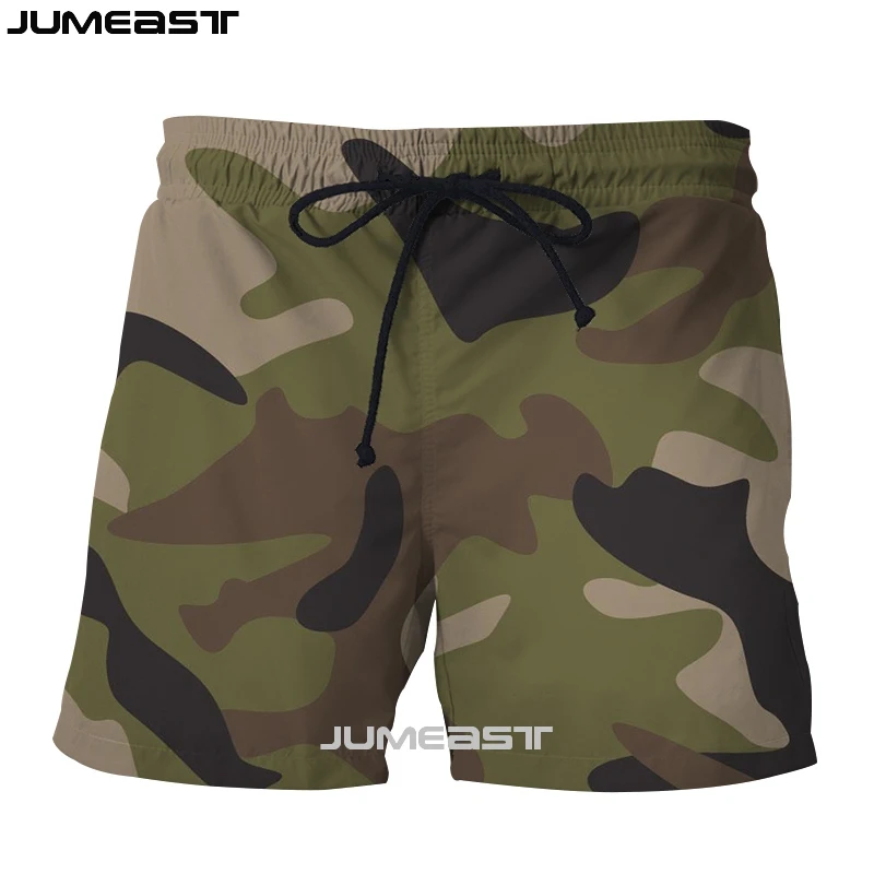 Jumeast бренд для мужчин/для женщин 3D печатных камуфляж шорты для купания летние новые быстросохнущая пляжные повседневное пот - Цвет: 04