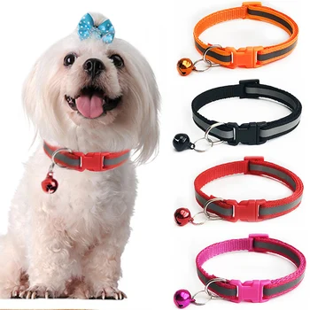 

1PC Hot Striped Necklace Collar Fashionable Pet Supplies With Bells Adjustable Safe Puppy Kitten Dog Cats Collar