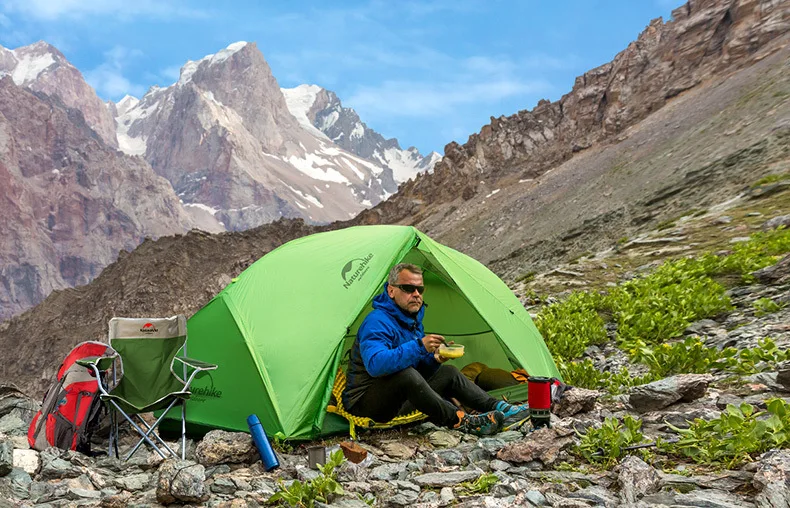 Naturehike звезда реки палатка 20D силиконовые ткань Сверхлегкий 2 человек двухслойные Алюминий стержень палатка с коврик NH17T012-T