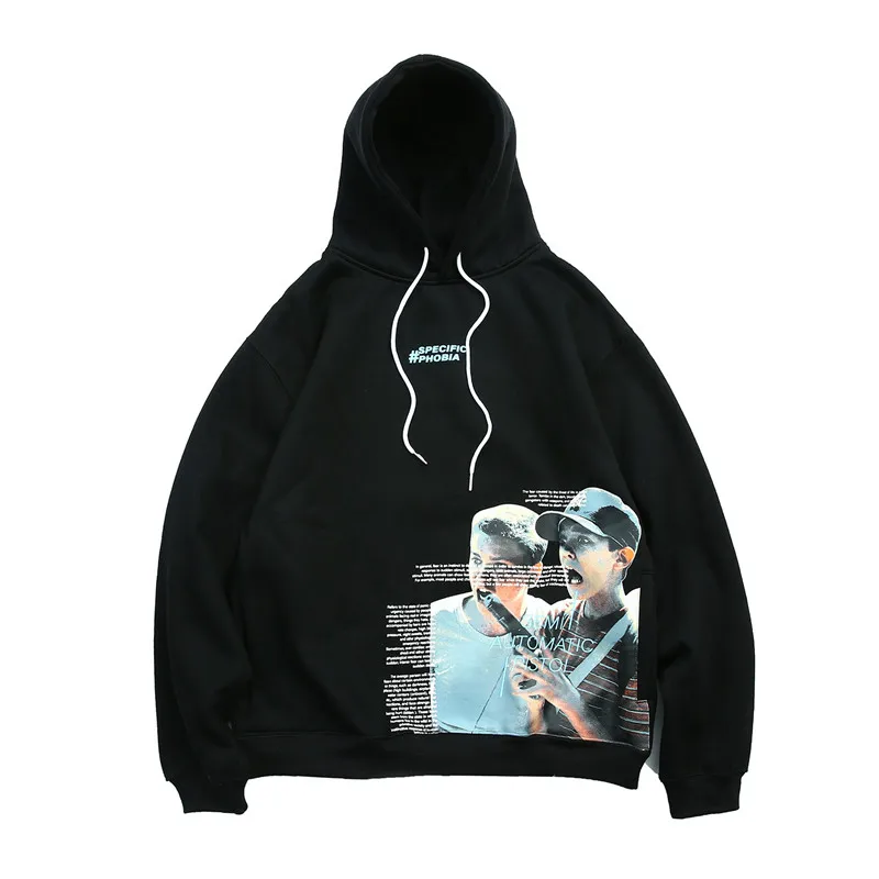 Mens Creative Funny Home Alone Printed Fleece Hoodies Streetwear 2019 Hip Hop Pullover Hooded Sweatshirts Male Fashion Hoodie
