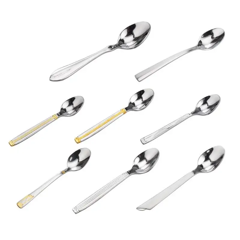 

Handle Stainless Steel Coffee Spoon Ice Cream Dessert Spoons Teaspoons Tableware Kitchen Accessories