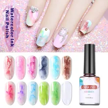 1PC15ml акварельные чернила лак для ногтей набор гель с рисунком цветения дымовой эффект мраморные пятна пузырьки DIY лак для маникюра ногтей салон