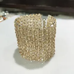 Шампанское Австрия браслет широкий wrapbracelet Гипербола Женская мода Jewelry партии браслет Бесплатная доставка