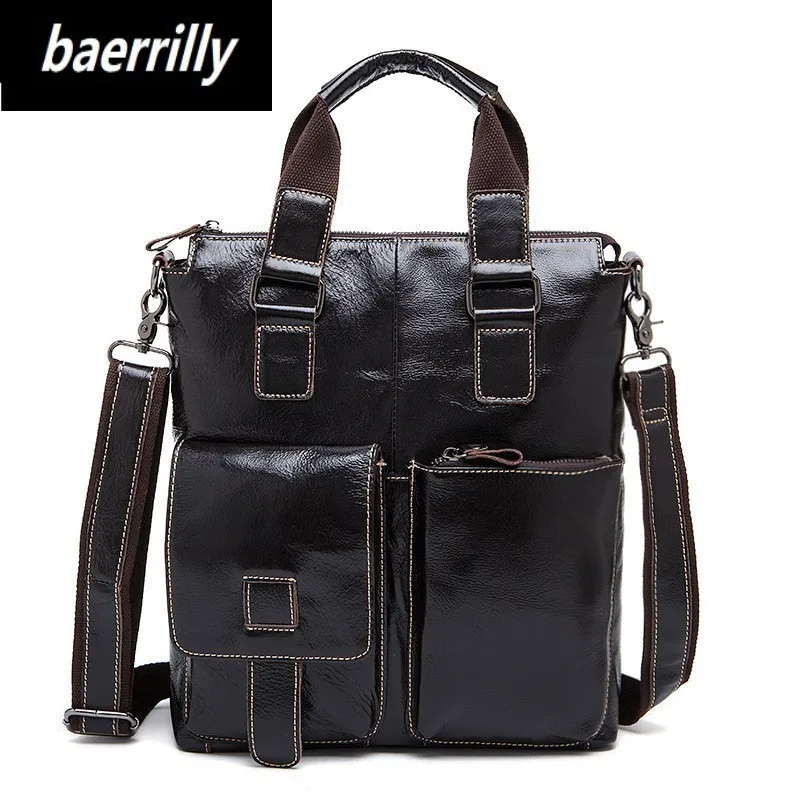 

New brand 2018 Genuine Leather Men Bag Briefcases male Leather business Ipad Bags Crossbody Bags Mens Messenger shoulder Bag