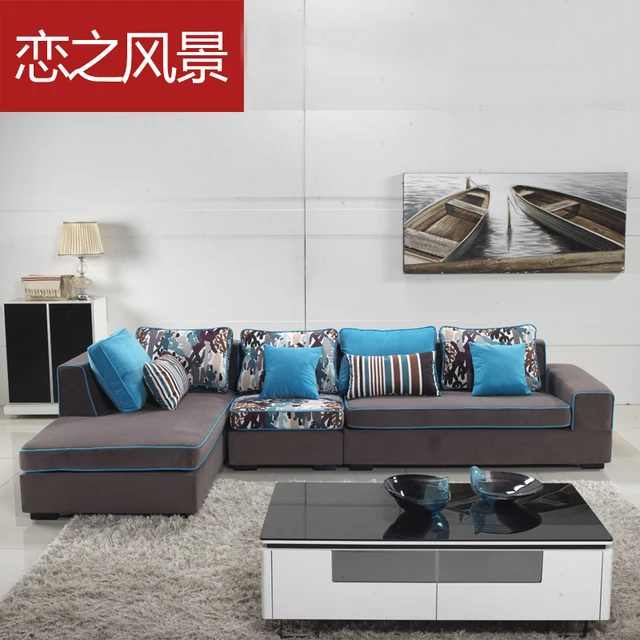 Ikea Modern Minimalist Fashion Fabric Sofa Corner L Shaped Ikea Modern Minimalist Fashion Fabric Sofa Corner L Shaped Small Units Shipping Blue Purple