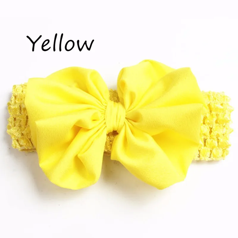 Big Bow Headbands Elastic Headwear Chiffon Toddler Hairband Girls Hair Rope Kids Hair Bands Hollow Hair Accesories Free Shipping (6)