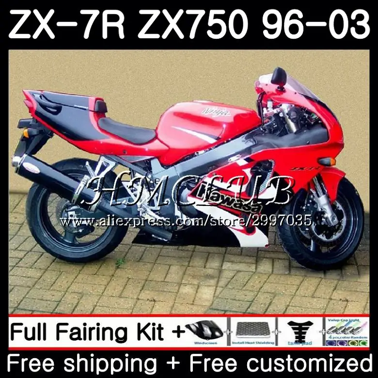 Body For KAWASAKI NINJA ZX 7R ZX750 ZX 7R 1996 1997 1998 1999 48HC.0 ZX 750  ZX 7 R ZX 750 ZX7R 96 97 98 99 Fairing Factory red|Combinations| -  AliExpress