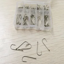 100(10 размеров) шт Портативный перфорированные Щепка пресная вода море нахлыстом крючки для игл Щепка рыболовные крюковые иглы снасти