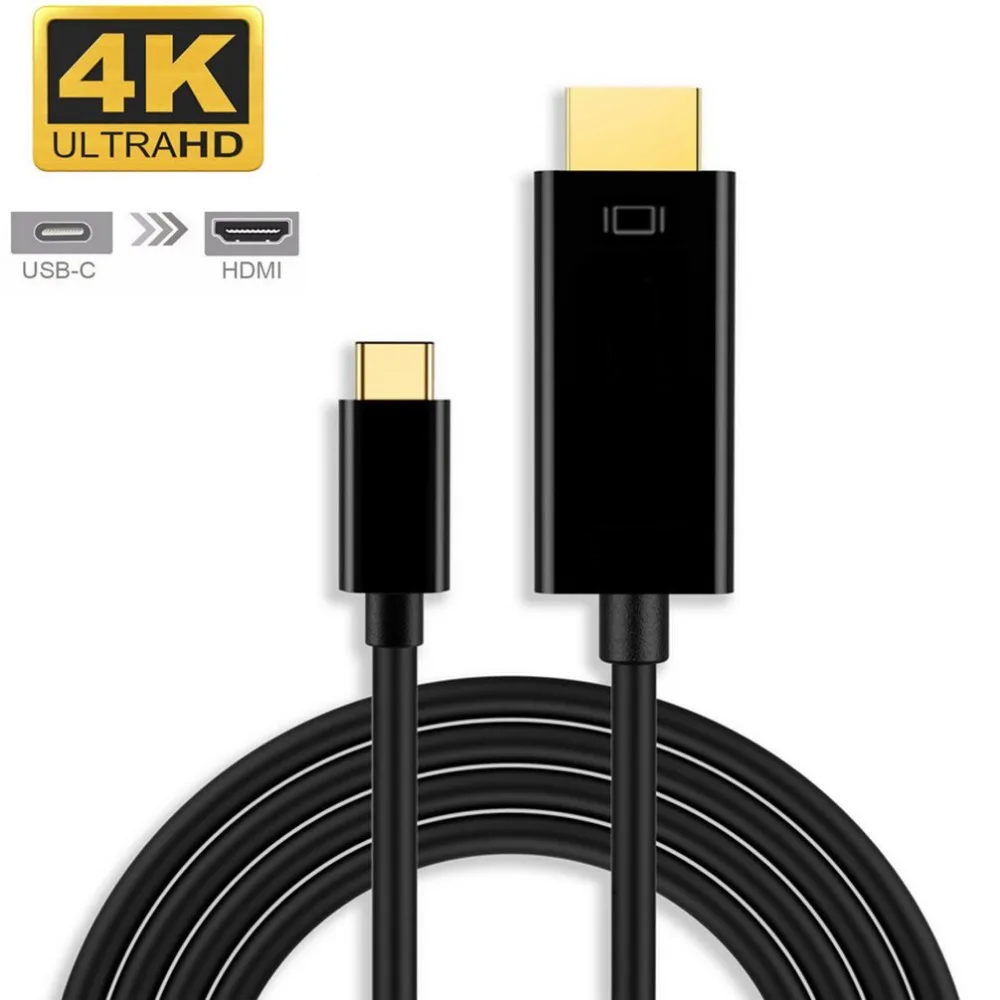 

Wearpai USB-C to HDMI,6 Feet Type C to HDMI 4K Cable,Thunderbolt 3 compatible,DP Alt Mode,for MacBook/MacBook Pro/XPS 1.8 MBlack