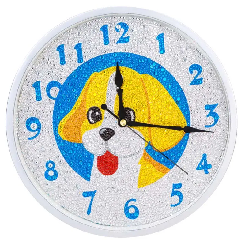 

Dog DIY Clock Diamond Painting Kits , Wall Decor with Colorful Diamonds ,Kids Arts and Crafts Kit Includes Clock Mechanism