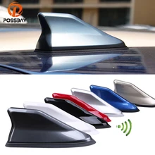 POSSBAY Universale Auto Shark Fin Antenna Antenne Auto Radio FM Amplificatore di Segnale Tetto Adesivi Decorazione per BMW Ford Peugeot