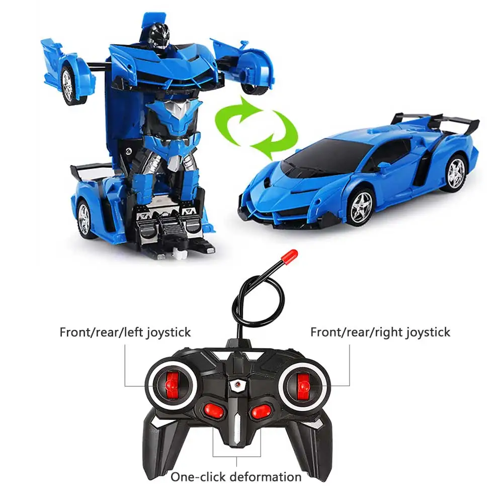 Rc Transformer 2 in 1 RC Car Driving Sports Cars Drive Transformation Robots Models Remote Control Car RC Fighting Toy Gift