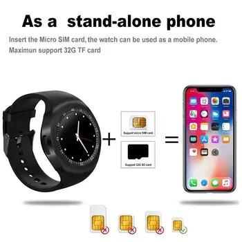 

Bluetooth Y1 Smart Watch Relogio Android SmartWatch Phone Call GSM Sim Remote Camera Information Display Sports Pedometer
