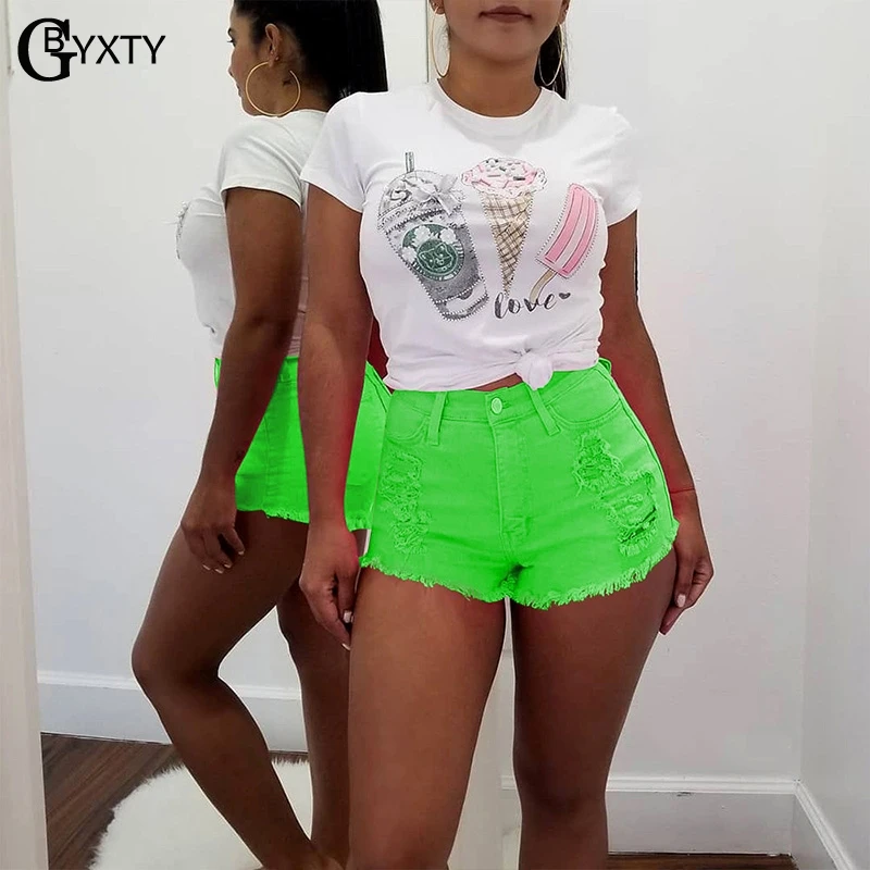 Gbyxty Pendek Mujer VERANO Seksi Warna 