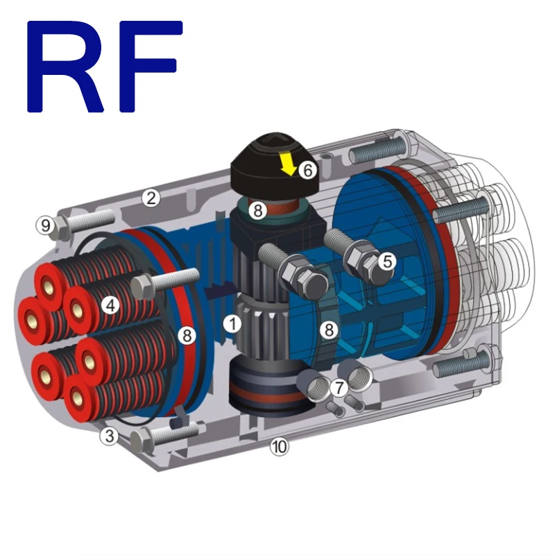 RF ACT-125D двойного действия алюминиевого сплава материал для шарового клапана и клапана-бабочки пневматический привод