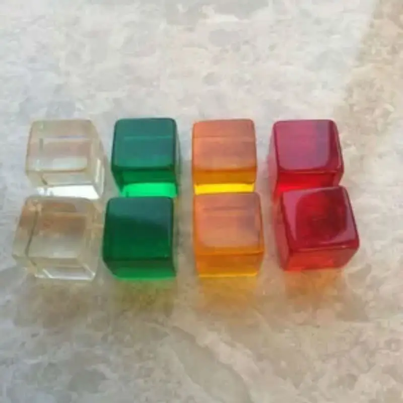 

Free Shipping Exclusive NEW HOT SELL 4PCS 16mm 6-sided D6 Transparent Dice Blank Dice For Board Game And Other Games Accessories