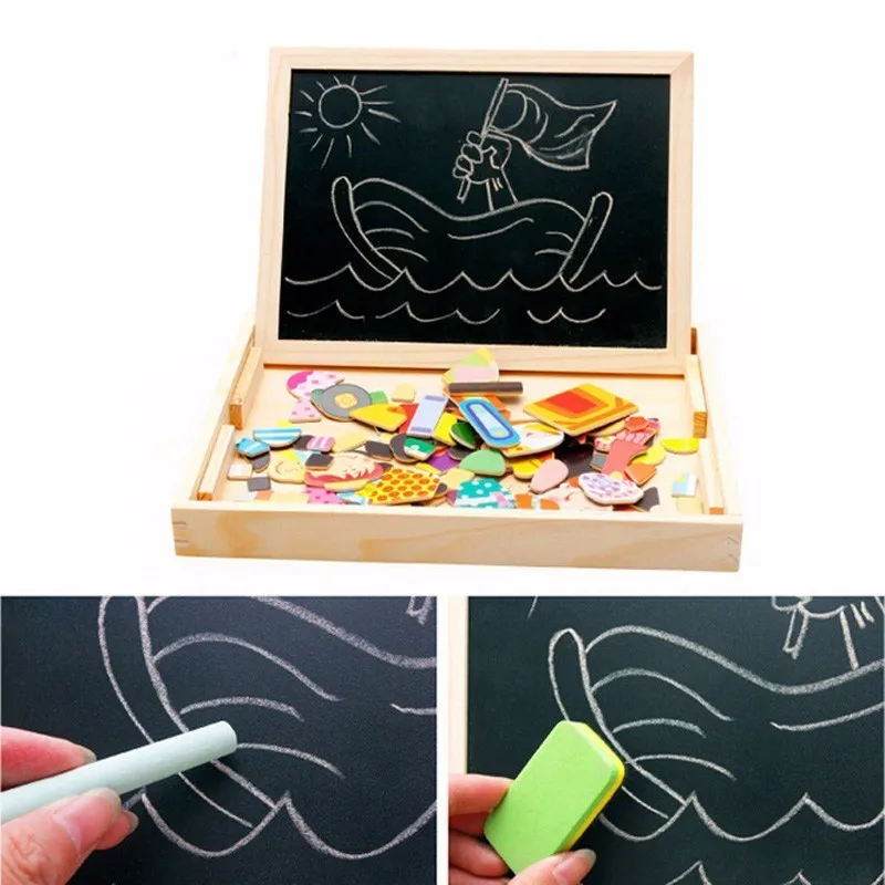 1 Набор, деревянная магнитная головоломка, развивающие игрушки, 3D карта-головоломка/животные, родитель-ребенок, доска для рисования для детей, Обучающие деревянные игрушки, подарок