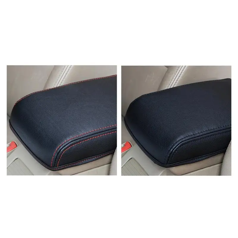 

Black And Red Line Central Armrest Box Protection Leather Case For 2015 To 2018 SKODA High Quality Car Armrest Cover