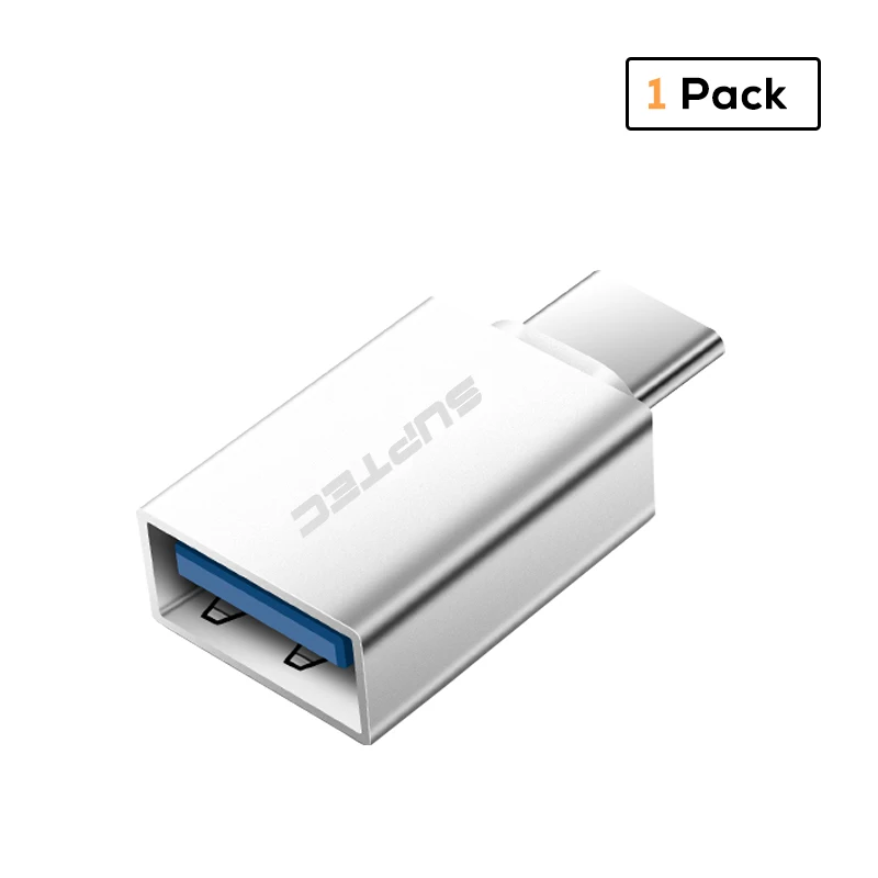 SUPTEC usb type C OTG адаптер USB C на USB 3,0 OTG type-C конвертер для Macbook samsung S9 S8 huawei mate 20 P20 USB-C разъем - Цвет: 1 Pack Silver