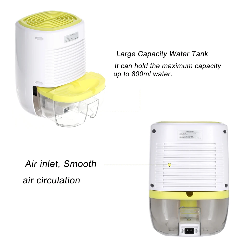 800 мл домашний электрический осушитель воздуха с ЖК-дисплеем, Ультра тихий осушитель, влагопоглощающий очиститель воздуха, сушилка для влажности