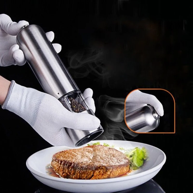 

Black Pepper Grinder Stainless Steel Electric Salt Pepper Mill Spice Grinder Muller Kitchen Tool Spice Grinder Non-polluting