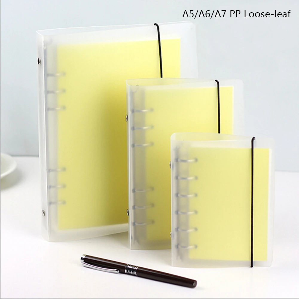 

Korean Japanese A567 Frosted Translucent Loose-leaf Planner Notebook Office School Stationery Planner Diario Organizer Notebook