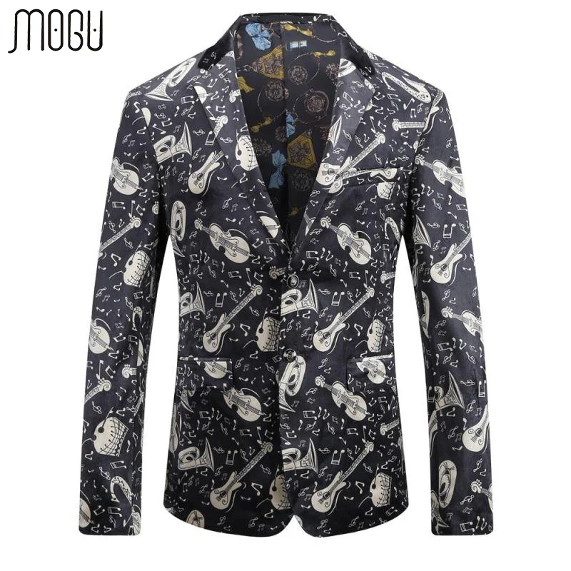 Mogu осень 2017 г. Новое поступление Slim Fit мужской костюм с мужской пиджак модные цветочные Повседневное Блейзер Для мужчин Азиатский Размеры 3XL