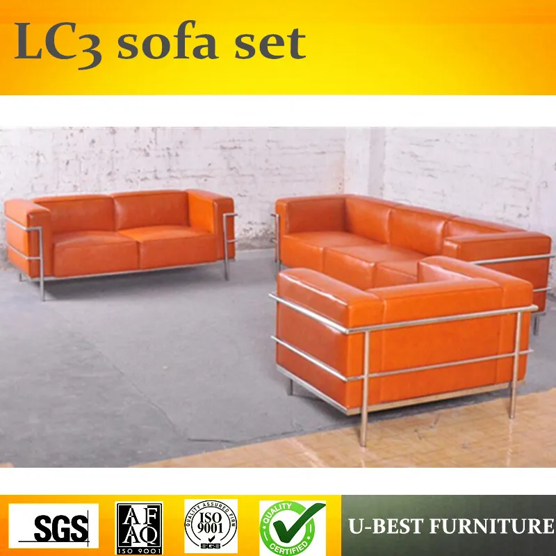 Us 1199 0 U Best Replica Metal Frame Le Corbusier Style Lc3 123 Sofa Set Grande Leather In Living Room Sofas From