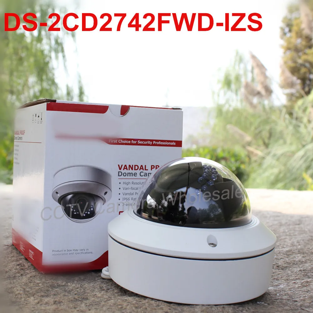 

In stock International english version DS-2CD2742FWD-IZS Audio,POE 4MP WDR Vari-focal Motorized Lens Dome Network IP Camera IK10