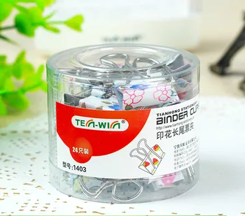 

2sets/pack New Arrival 19mm Color Printing Metal Cylinder Thresher Purse Dovetail Clip Stamp Series Dovetail Clips