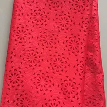 Африканский кружево ткань вышитые кружевная ткань в нигерийском стиле Свадебные высокое качество швейцарский лазер для женщин HLL3137 красный