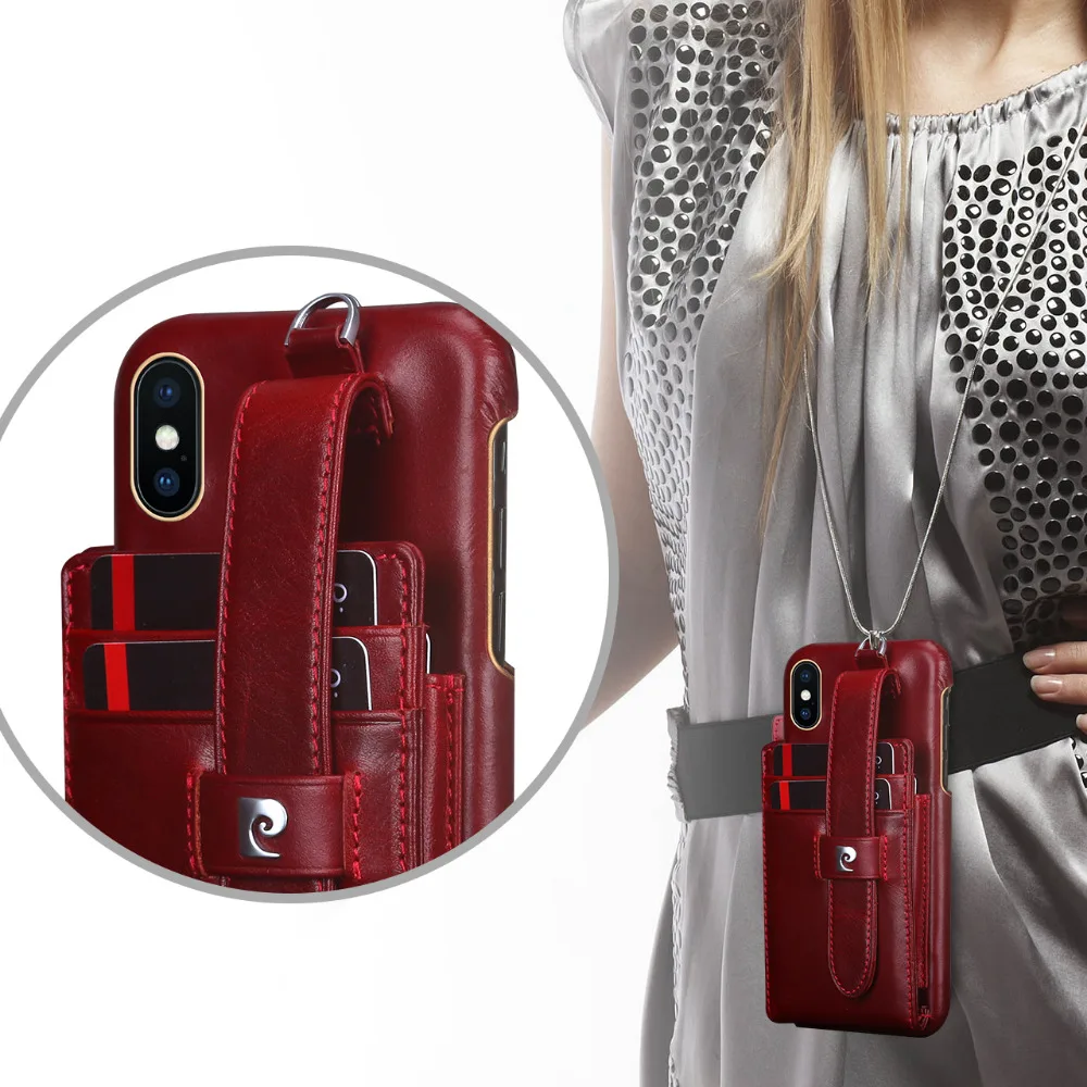 

For Apple iPhone X XS Case Pierre Cardin Genuine Leather Credit Card Bag Pouch Wallet Hard Back Case Cover Free Shipping