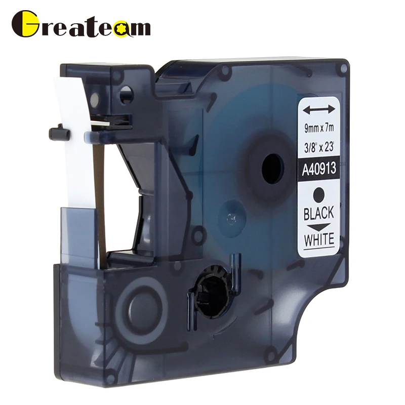 Greateam 1 шт. 40913 9 мм совместимый с Dymo D1 S0720680 этикеточная лента черный на белом для Label