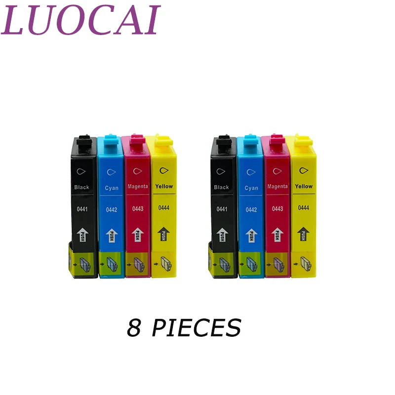 8X LuoCai картридж совместимый для Epson t0441 t0442 t0443 t0444 для Epson Stylus C64 C66 C84 C84N C84WN C86 CX3600 принтера
