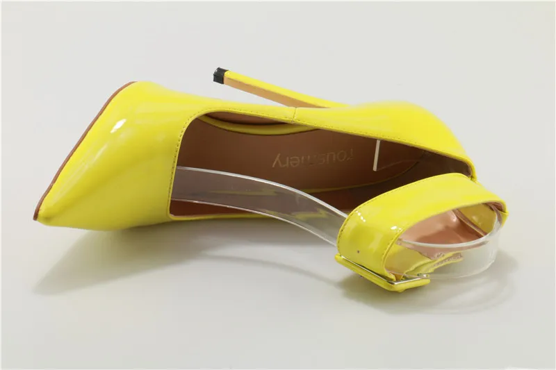 Pompes Yellow Sexy Haute Chaussures Hauts Conception Cheville Pointu Robe Femmes Formelle Mode Qualité Bout Bride À La Talons Boucle Discothèque C8xq1C4p