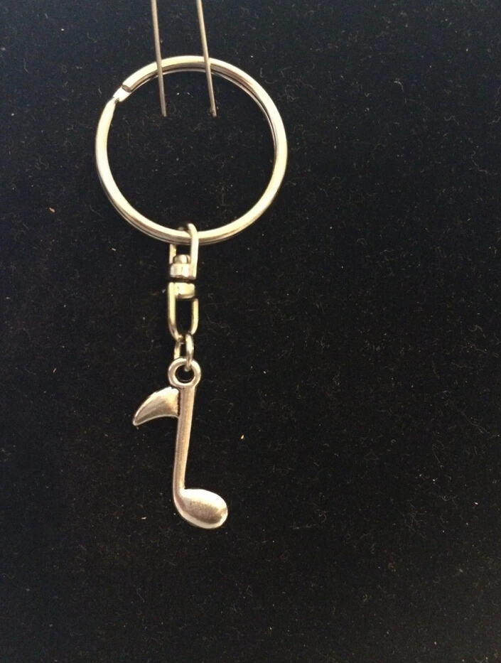 musical note Keychain Decorative Vintage silver Charm Songs symbol