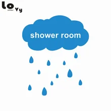 Creative Shower Room Raining Cloud Decorative Wall Sticker Removable Waterproof Bathroom Door Tile Glass Mirror Decal