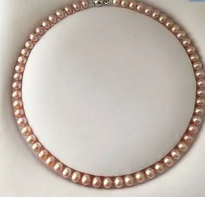 Очаровательная 1" 8-9 мм Натуральная Южное море розовый жемчужное ожерелье