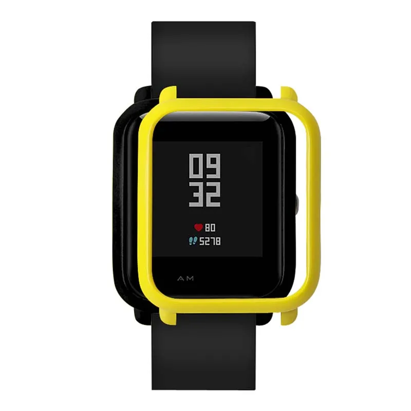 Цветной чехол из поликарбоната для Xiaomi Amazfit Bip BIT PACE Lite, Молодежные умные часы, защитная оболочка для Xiaomi Huami Amazfit Watch - Цвет: Цвет: желтый