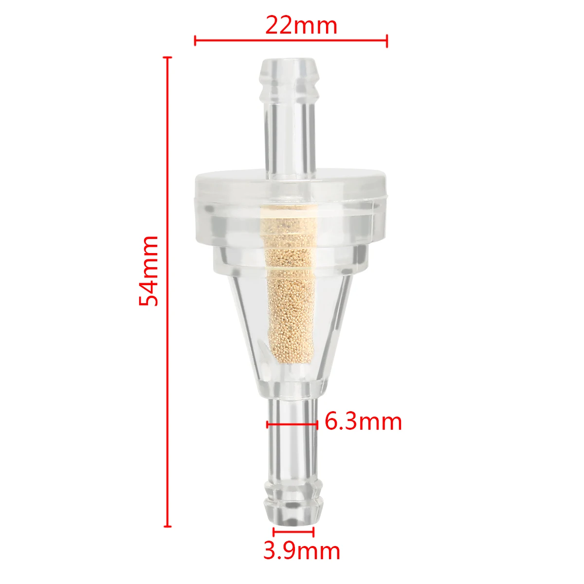 Universal 10pcs Motorcycle Inline Gas Fuel Filter 1/4" 6.3mm Fuel Line Nylon & Bronze Element For Dirt Bike ATV UTV