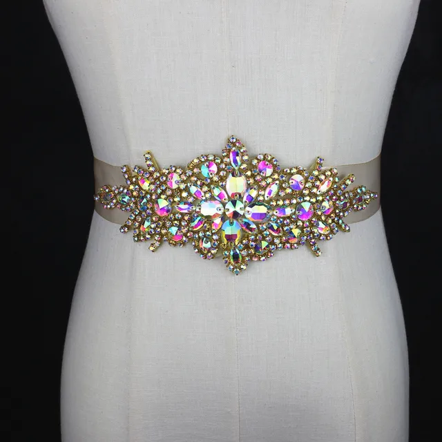 Bridal Ribbon Waistband Sash Belt in Gift box For Evening Dress Prom Crystal Wedding Accessories Beaded Satin Wedding Dress Belt 4
