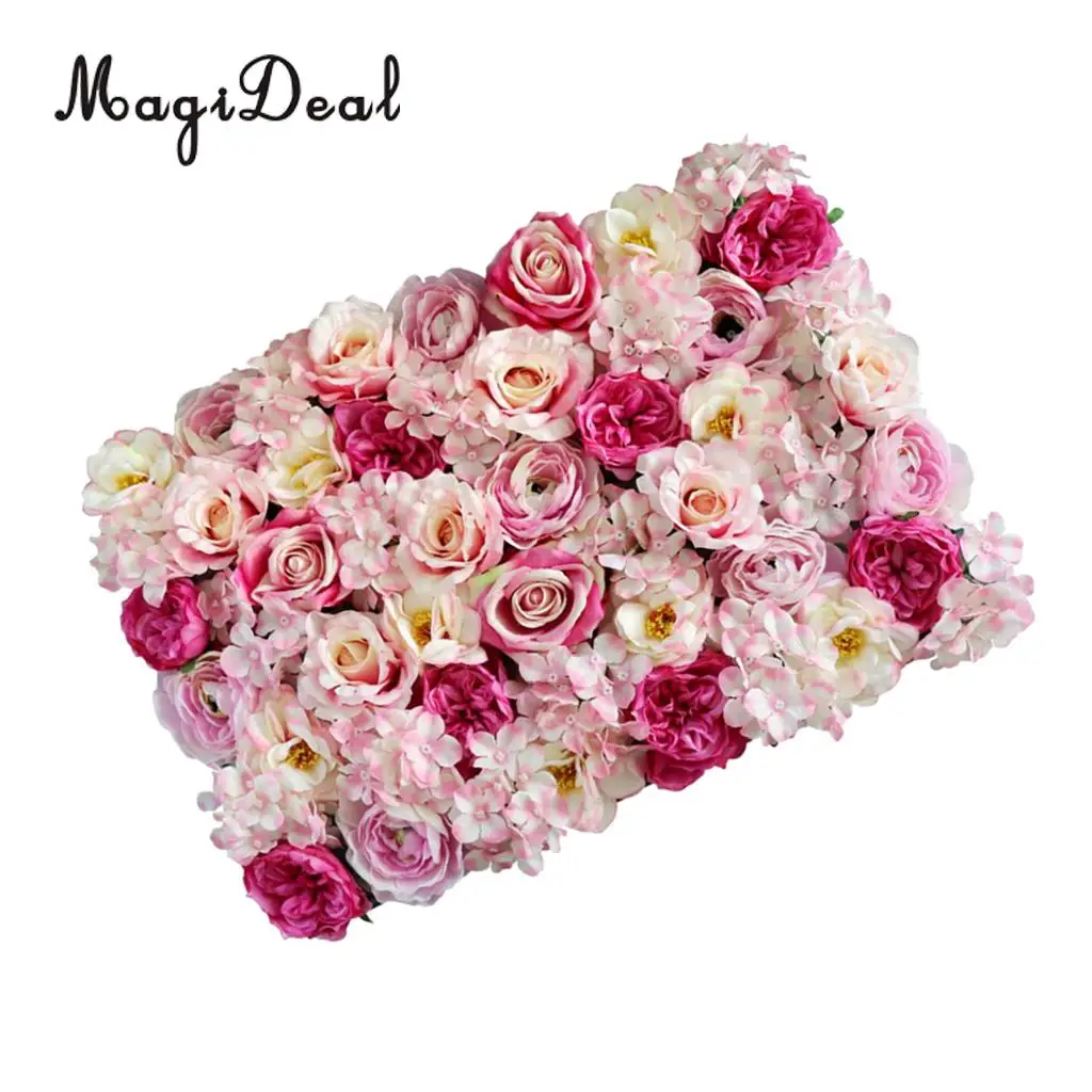 Artificial Rose Flower Wall Panels Wedding Anniversary Venue Flower Arrangement DIY Art Decor Photo Backdrops