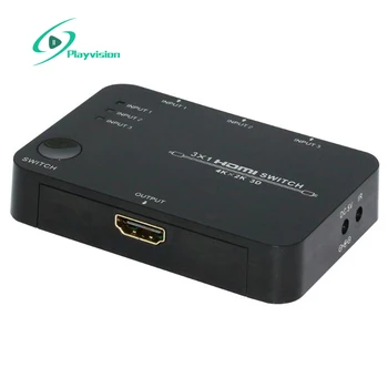 

Playvision Free Shipping Ultra-high Resolution HDMI Switcher 3X1,Support 3D 4Kx2K