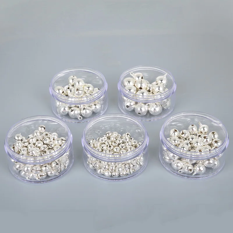 

20-100pcs 6mm 8mm 10mm 12mm 14mm Silver Jingle Bells Copper Loose Beads For Festival Party Decoration/Christmas Top Quality
