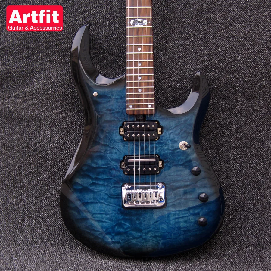 

2017+New+China+Factory+Wholesae+OEM Artfit custom JP6 Midnight Blue Flame Maple China Electric Guitarras Freeshipping Guitare
