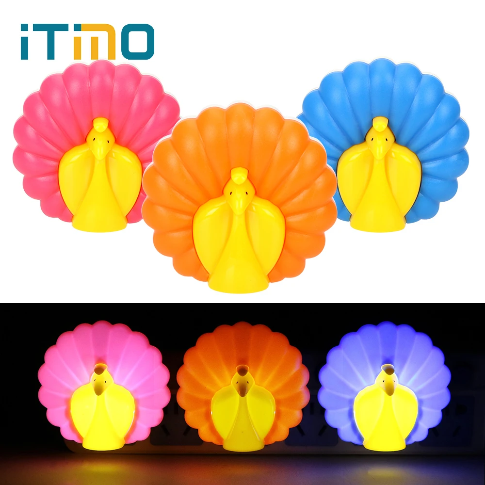 

iTimo LED Night Light US Plug Socket Lamp with Light Sensor Control Nightlight Energy Saving Bedroom Atmosphere Lamp 220V