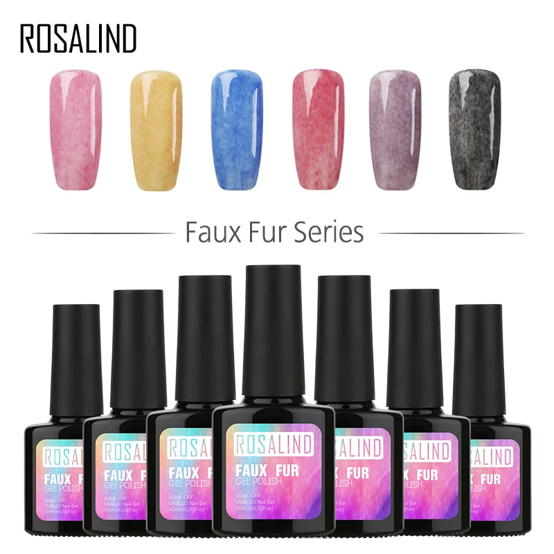 ROSALIND гель 1 S P+ черная бутылка 10 мл эффект искусственного меха P01-12 гель лак для ногтей УФ светодиодный с полупостоянным гелевым лаком