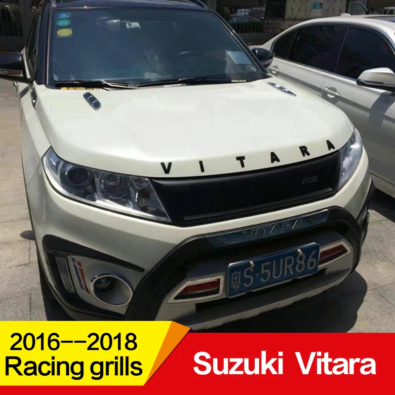 Подходит для гоночных грилей Suzuki Vitara,, 17, 18 лет, углеродное волокно, Refitt, передняя, Центральная, гоночная решетка, крышка, аксессуары, без логотипа автомобиля