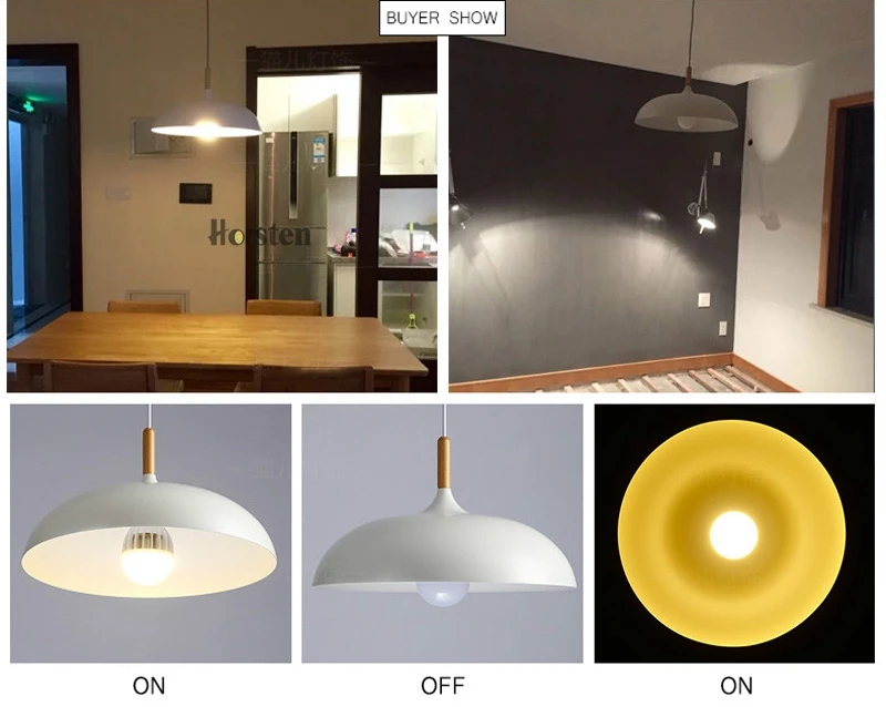 Horsten Nordic Simple Modern Pendant Lights Wood Aluminum Lampshade Industrial Lighting Loft Dining Room Pendant Lamp E27 (6)