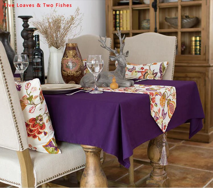 Free shipping Purple Tablecloth Flower Tablecloths High Quality Table